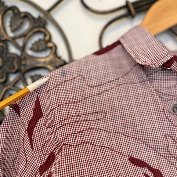 nwt Carhartt WIP L/S Phoebe Shirt Cranberry Camo Utility Workwear Womens Small - Picture 12 of 12